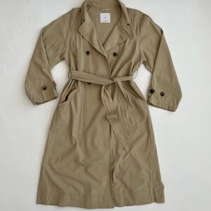 MNG Women’s Beige Double-Breasted Oversized Trench Coat